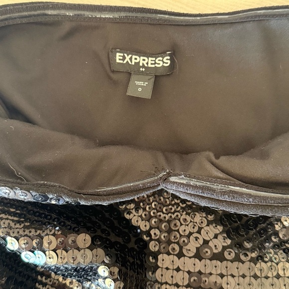 Express Black Sequin Strapless Jumpsuit - Picture 5 of 6